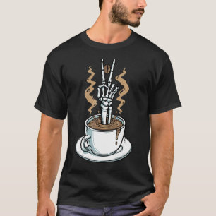 T-shirt Skeleton Hand Coffee International Coffee Day