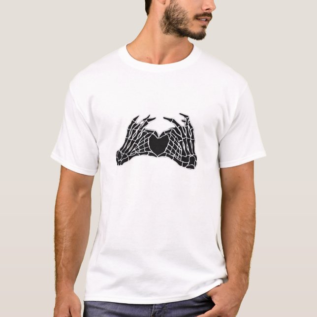T-shirt Skeleton Heart Hands - Classique (Devant)