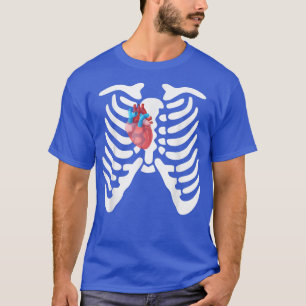 T-shirt Skeleton Heart Rib Cage, Adulte Kids Funny Hallowe