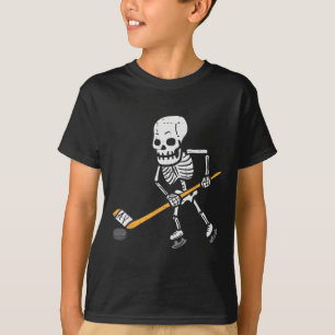 T-shirt Skeleton Hockey sur glace Halloween Costume sporti