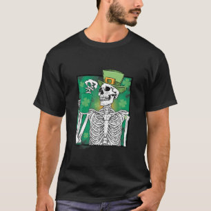 T-shirt Skeleton irlandais Boire Café vert St. Patrick's