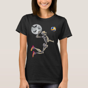 T-shirt Skeleton Jouer au volleyball Joyeux Halloween Jour