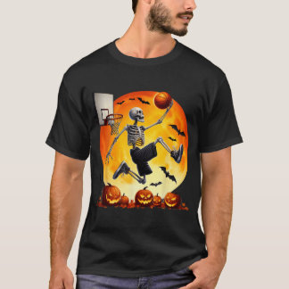T-shirt Skeleton Jouer Basket-Ball Halloween Basketball