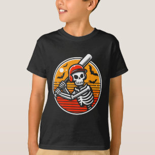 T-shirt Skeleton Joueur de baseball Garçons Enfants Drôle