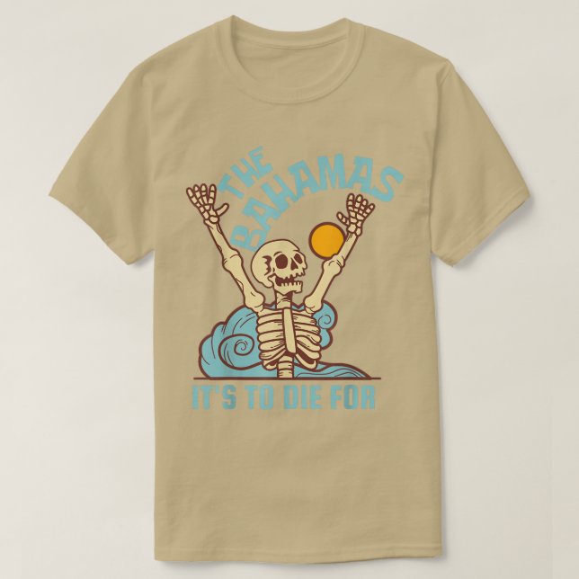 T-shirt Skeleton Les Bahamas c'est mort pour Beach Party  (Design devant)