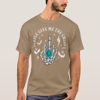 T-shirt Skeleton Les Gens De Main Me Donnent Creeps Funny