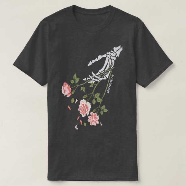 T-shirt Skeleton Main donner Rose pour personne os Costume (Design devant)