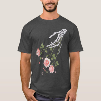 T-shirt Skeleton Main donner Rose pour personne os Costume