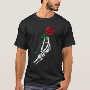 T-shirt Skeleton Main tenant Un Artiste De Tatouage Rose R