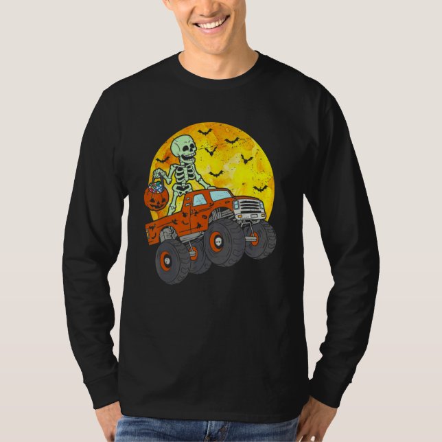 T-shirt Skeleton Monster Truck Moon Candy Toddler Boys Hal (Devant)