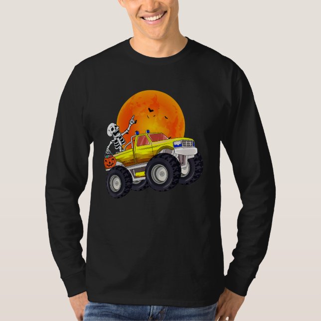 T-shirt Skeleton Monster Truck Moon Candy Toddler Boys Hal (Devant)