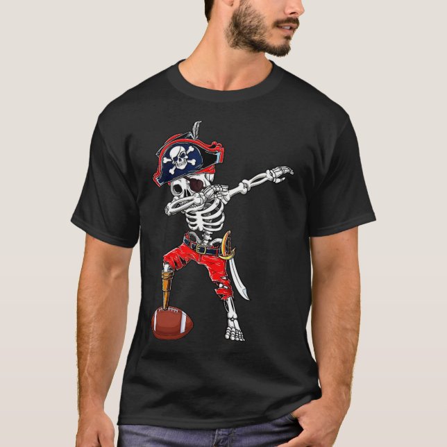 T-shirt Skeleton Pirate &amp ; coût d'Halloween du ballon  (Devant)