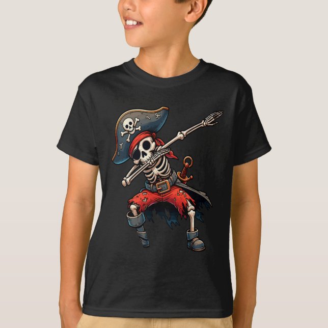 T-shirt Skeleton Pirate Kids (Devant)