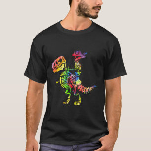 T-shirt Skeleton Pirate T Rex Dinosaur Tie Dye Halloween C