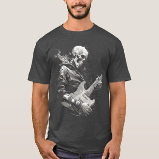 T-shirt Skeleton playing guitar Rock Shredding Guitar 4
