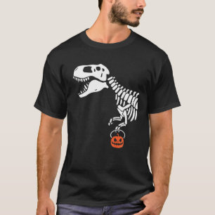 T-shirt Skeleton Rex Trick R Treat Costume drôle Halloween