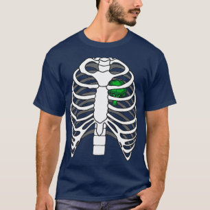 T-shirt Skeleton Rib Brocoli Costume de coeur Halloween fa