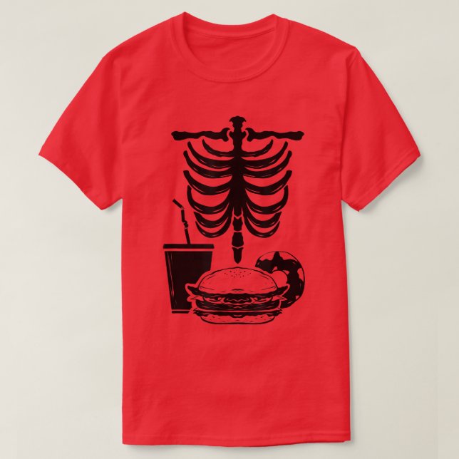 T-shirt Skeleton Rib Cage Bones Junkfood Xray  (Design devant)