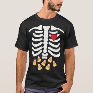 T-shirt Skeleton Ribs Junk Food Belly Candy CornFunny Hall