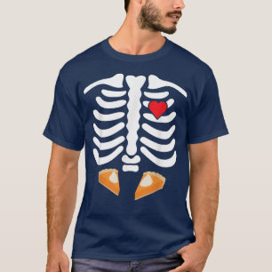 T-shirt Skeleton Ribs Junk Food Ventre Citrouille Pie Funn