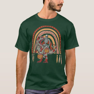 T-shirt Skeleton riding mummy dinosaur t halloween rai