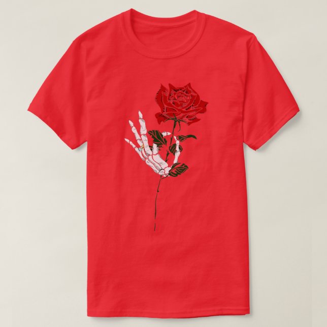 T-shirt Skeleton Rose Mariée Tatouage Design Tee (Design devant)