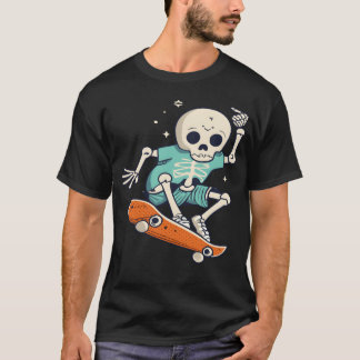 T-shirt Skeleton skateboard cadeau Halloween