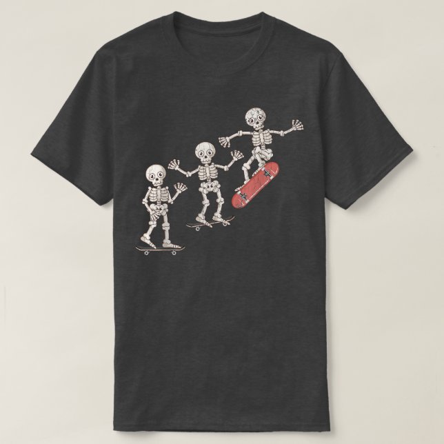 T-shirt Skeleton Skateboard Funny Skateboard Skateboard (Design devant)