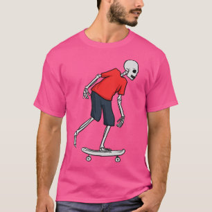 T-shirt Skeleton Skater Skate Boarding Funny Skateboarder