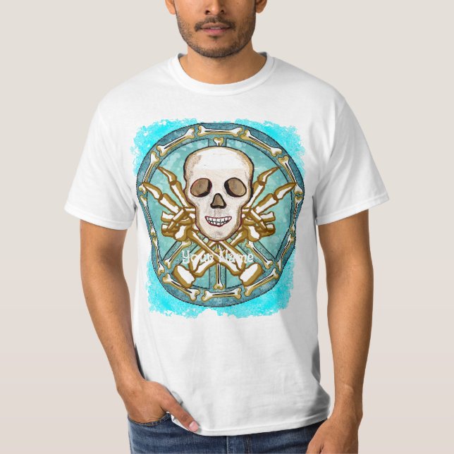 T-shirt Skeleton Skull Peace (Devant)