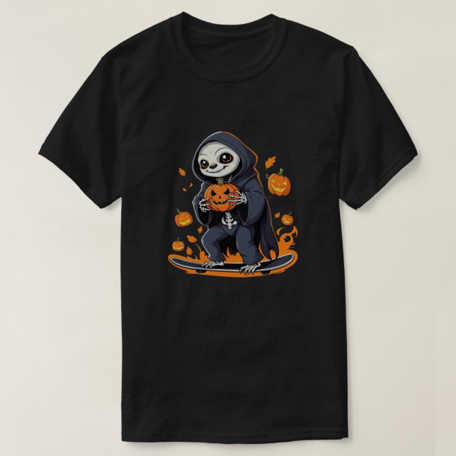 T-shirt Skeleton Sloth Vampire halloween Unique et Éffraya (Design devant)