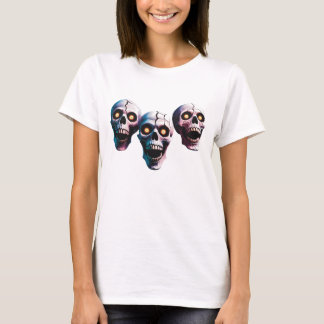T-shirt Skeleton souriant Visages Design - Art Éffrayant e