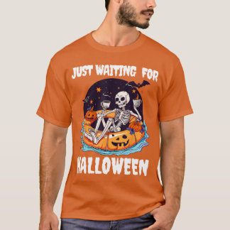 T-shirt Skeleton Summer Spooky Vibes Just Waiting For Hall