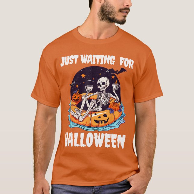 T-shirt Skeleton Summer Spooky Vibes Just Waiting For Hall (Devant)