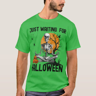 T-shirt Skeleton Summer Spooky Vibes Just Waiting For Hall