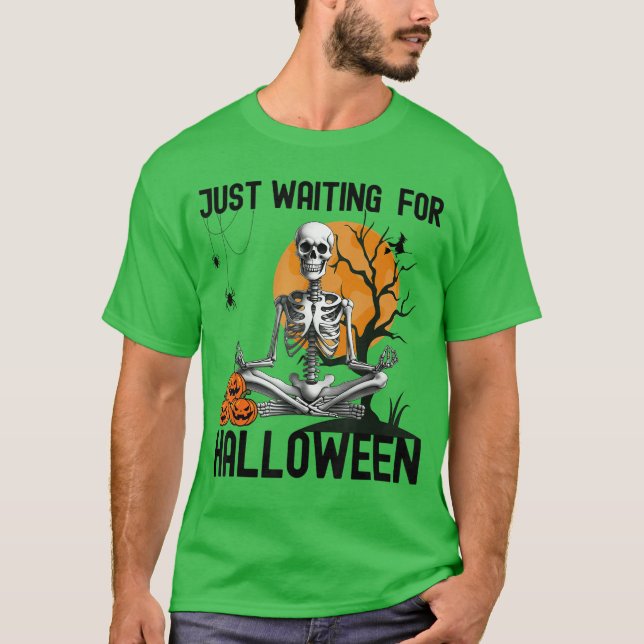 T-shirt Skeleton Summer Spooky Vibes Just Waiting For Hall (Devant)