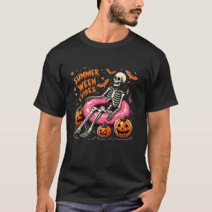 T-shirt Skeleton Summer Vibe Summerween mignon crâne Éffra