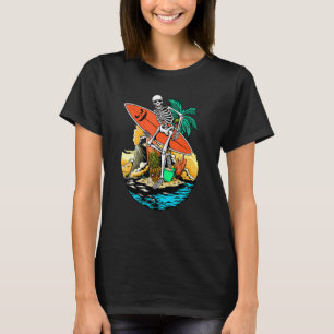 T-shirt Skeleton Surf Jackolantern Halloween Hommes Hawaii