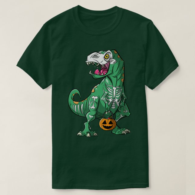 T-shirt Skeleton T Re Dinosaur Halloween  (Design devant)