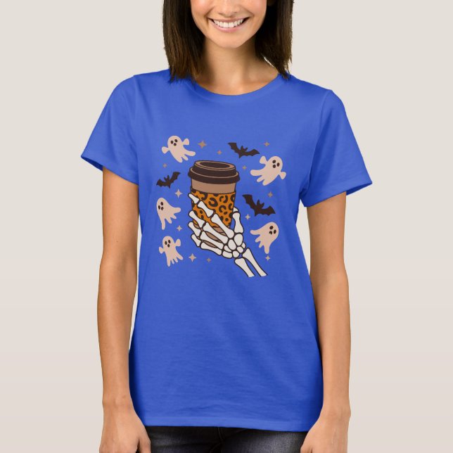 T-shirt Skeleton T-Shirt, Funny Skeleton Tee, Coffee Lover (Devant)