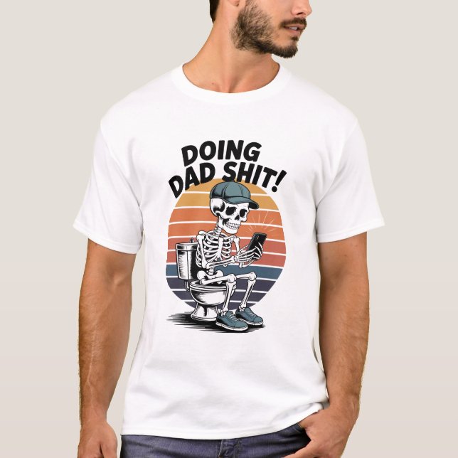 T-shirt Skeleton Toilet Dad (Devant)