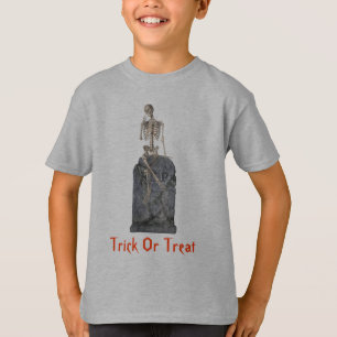 T-shirt Skeleton Tombstone Cute Halloween