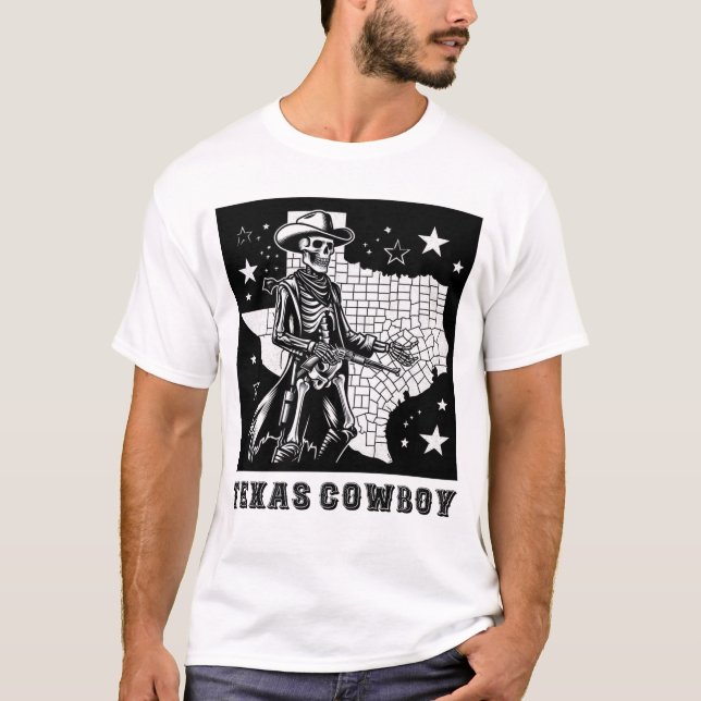 T-shirt SKELETON vintage COWBOY (Devant)
