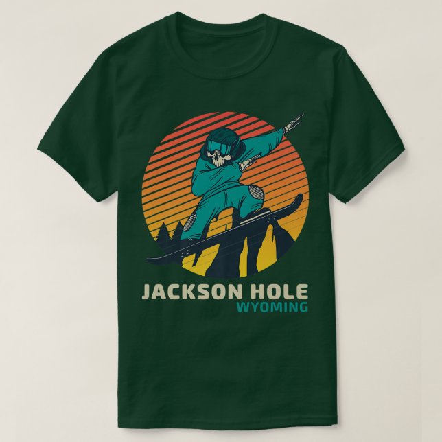 T-shirt Skeleton vintage Retro Jackson Hole W (Design devant)