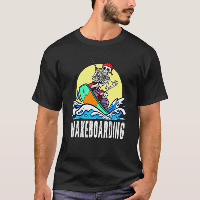 T-shirt Skeleton Wakeboard Sur Wakeboard 3 (Devant)