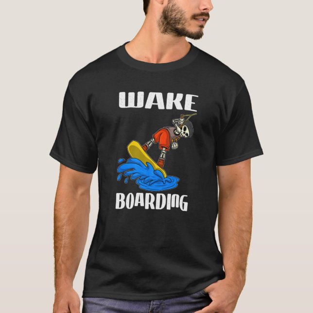 T-shirt Skeleton Wakeboarder Sur Wakeboard 1 (Devant)