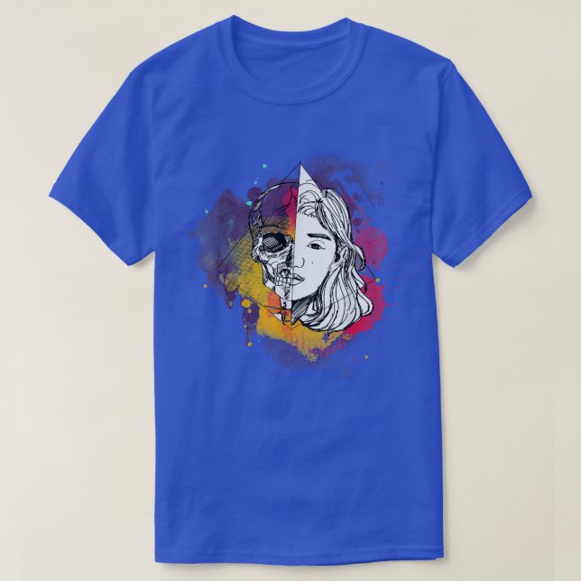 T-shirt Skelita Anime dessinée à la main avec éclaboussure (Design devant)