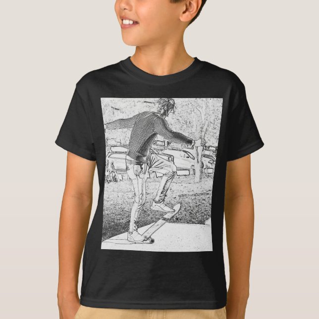 T-shirt Sketch Trickster Horloge ronde (Devant)