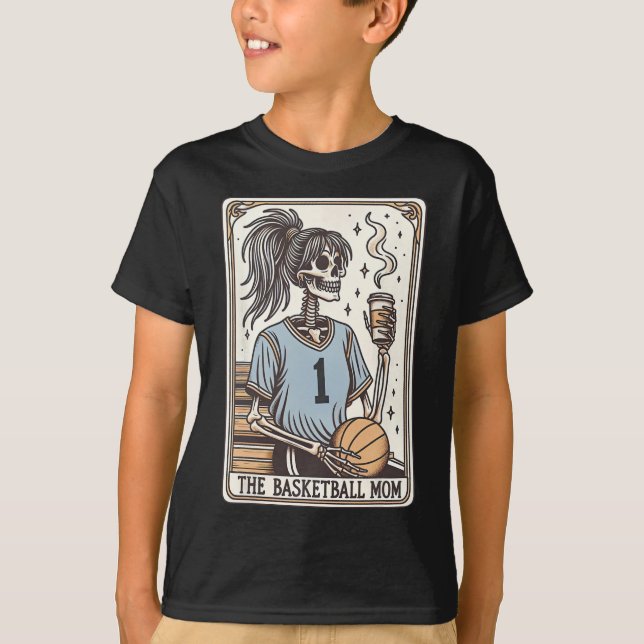 T-shirt Sketll Mom Tarot Card Skeleton Halloween Witchy Vi (Devant)