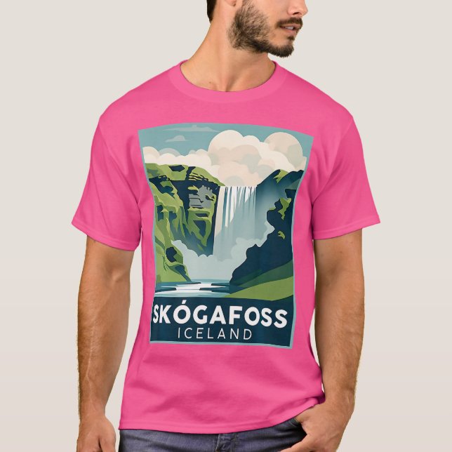 T-shirt Skgafoss Cascade Islande Randonnée Camping Skgar E (Devant)
